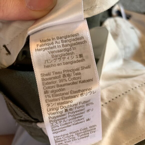 NWT J. CREW FACTORY OLIVE GREEN SLIM-FIT FLEX PANTS - SIZE 34 x 30 - Picture 15 of 15